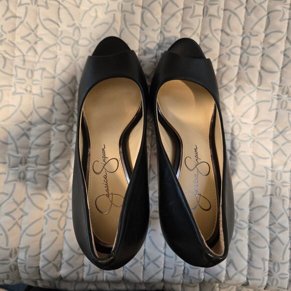Jessica Simpson Black Peep Toe Heels - Picture 7 of 11